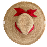 Sarah Bray Hydrangea Sun Hat - Wide Red Grosgrain Ribbon