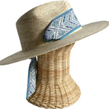 Sarah Bray Vintage Embroidered Azure Hat Ribbon - Short