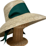 Sarah Bray Wildflower Sun Hat - Olive Green Wide Grosgrain Ribbon