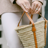 The Pia Straw and Leather Tote