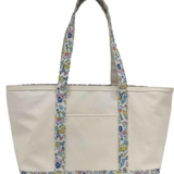 Coated Canvas Posies Trim Tote - Large