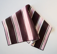 Goldie Home Stripe Napkins- Maroon Trim