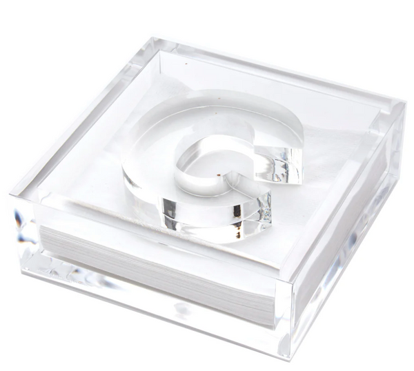 Tara Wilson Acrylic Momogram Cocktail Napkin Holders