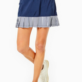 Addison Bay Court Skort Skirt in Navy/Stripe