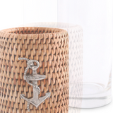 Drinking Glass Covered with Hand Woven Wicker Rattan Set of 4