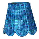 Lampshade for Rechargeable Lamp -  Woven Blue Scallop