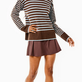 Addison Bay Carlyle Crewneck Sweater Chocolate Blue Stripe