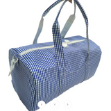 Weekender Coated Fabric Duffel Bag Royal Gingham