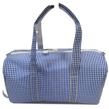 Weekender Coated Fabric Duffel Bag Royal Gingham