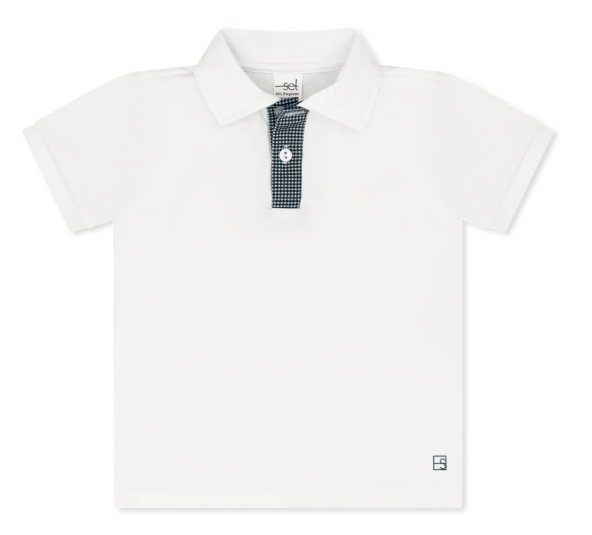 Set Fashions Parker Polo Pure Coconut Nantucket Minigingham