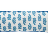Blue Block Print Long Pillow