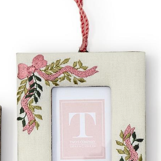 Holiday Memories Embroidered Photo Frame Ornaments