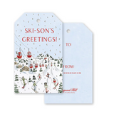 SNOW GLOBE SKI SCENE GIFT TAGS