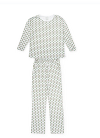 Audrey Women's Longsleeve Top Pant Set - Under the Christmas Tree