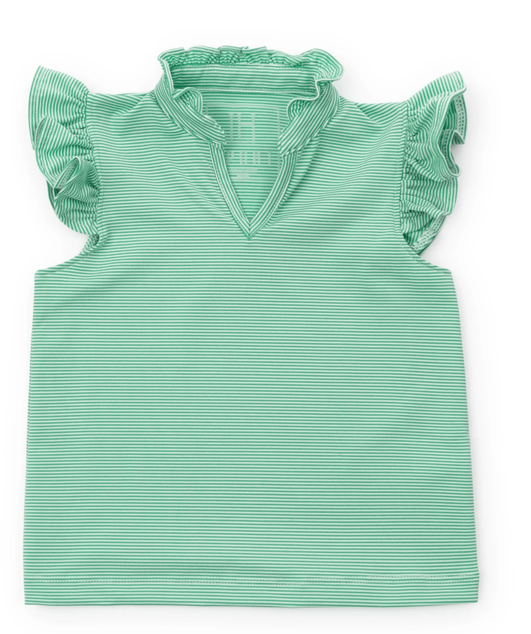 ELLIE PERFORMANCE TOP GREEN STRIPES