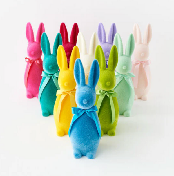 Flocked Pastel Button Nose Bunny Medium