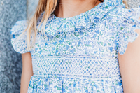 Olivia Blue Floral Smocked Dress