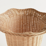 MYRA RATTAN SCALLOPED EDGE FOOTED URN