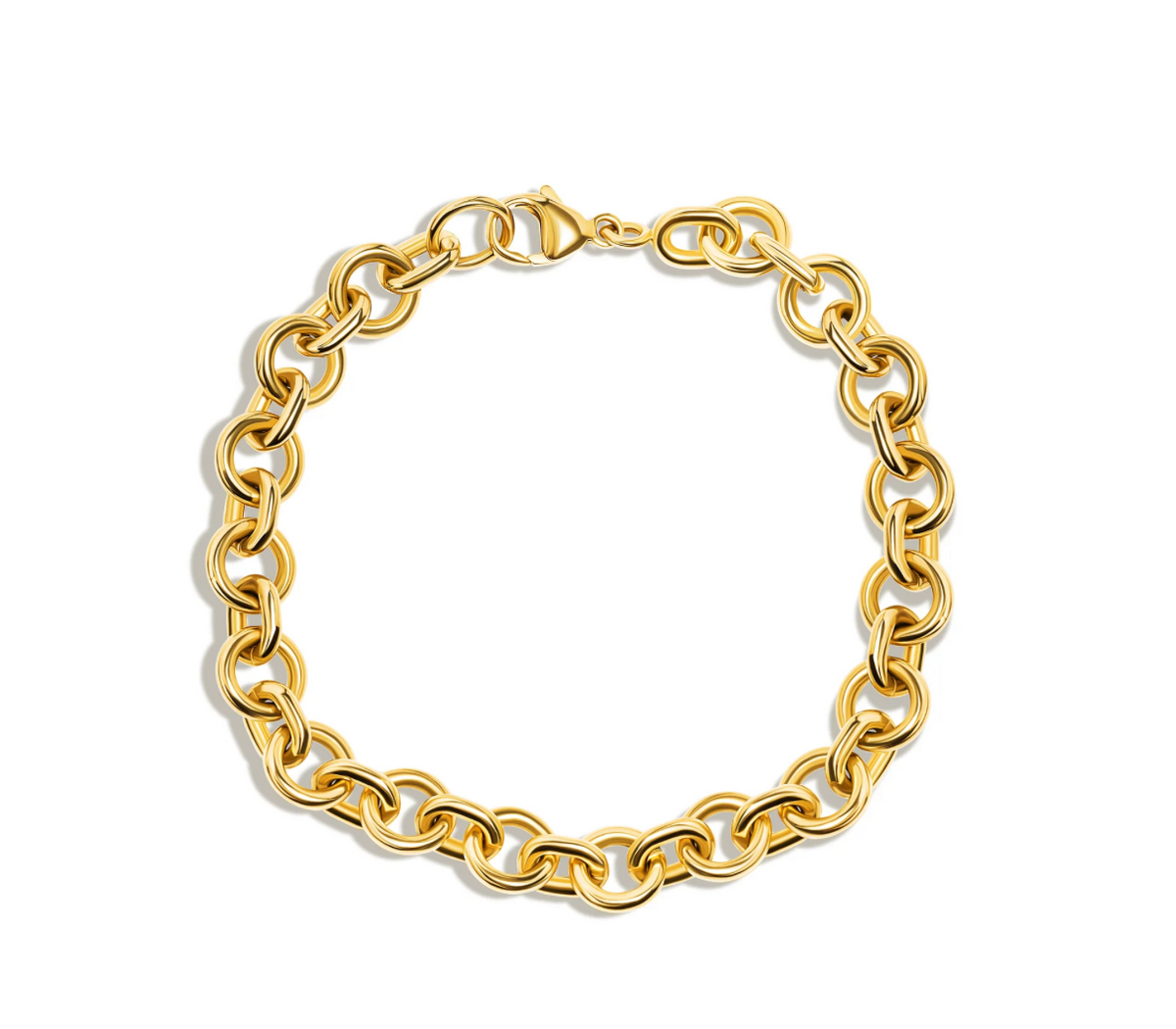 Gold Hooped Chain Necklace