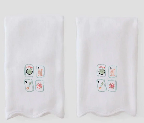 Scallop Powder Bath Towels (pair)