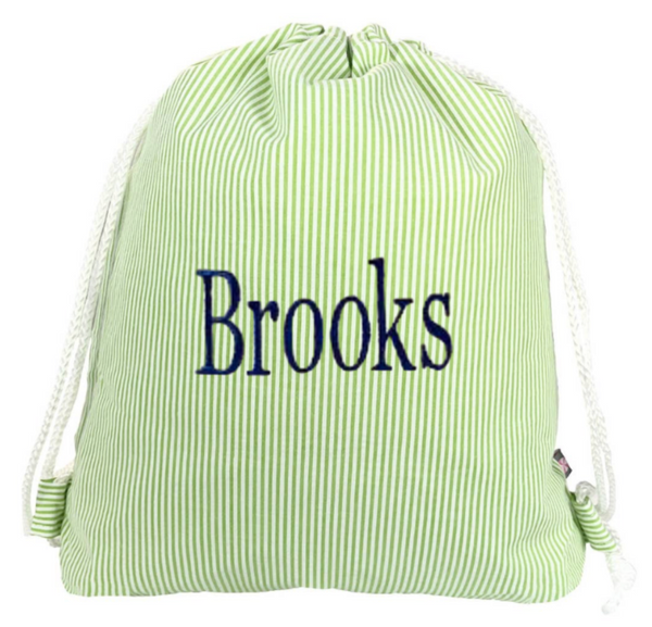 Lime Seersucker Sling Backpack | Mint