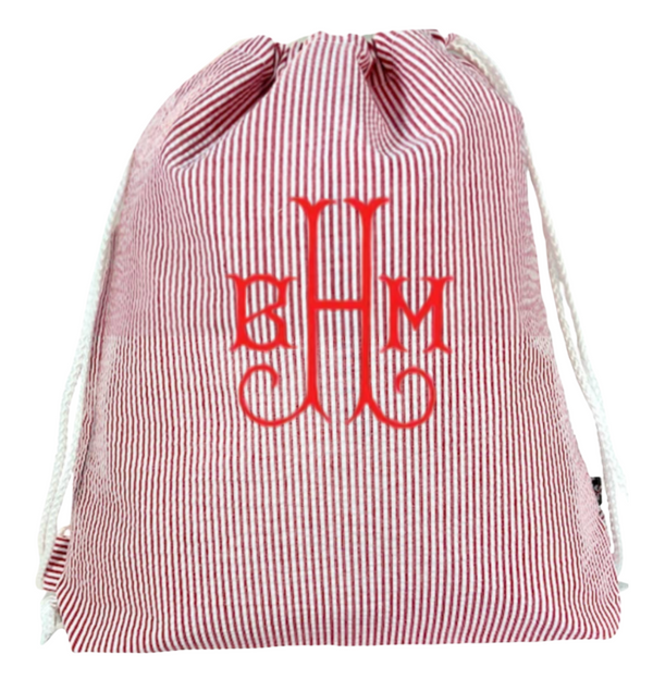 Red Seersucker Sling Backpack | Mint