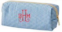 Blue & White Striped Pencil Case