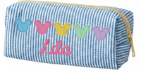 Blue & White Striped Pencil Case