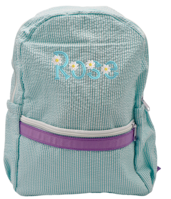 Seersucker Small Backpack Mermaid