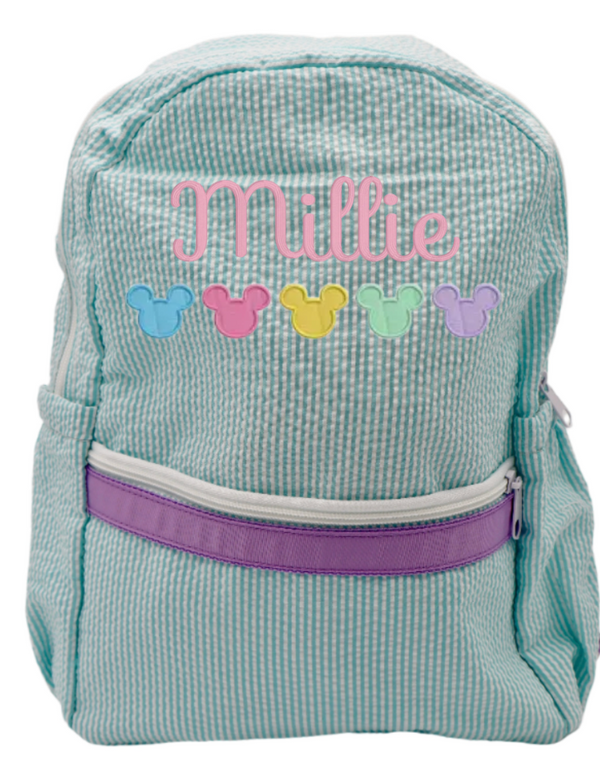 Seersucker Small Backpack Mermaid