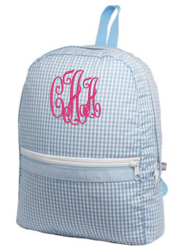 Gingham Cotton Medium Backpack