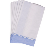 Linen Border Light Blue Guest Towels