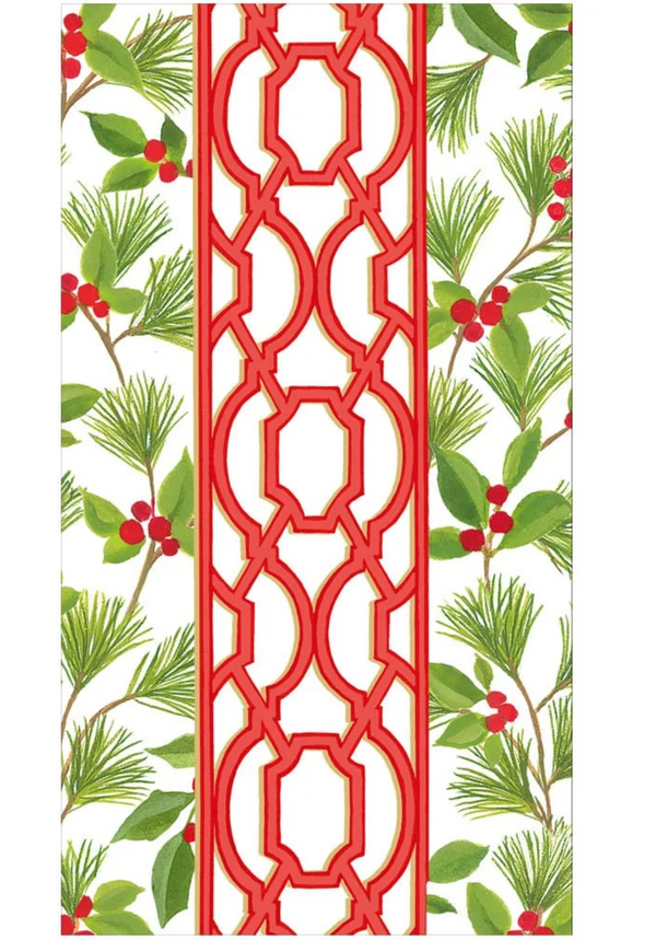 Knots And Greenery White Guest Towels