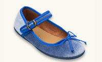 Elis Velvet Ballerina in French Blue