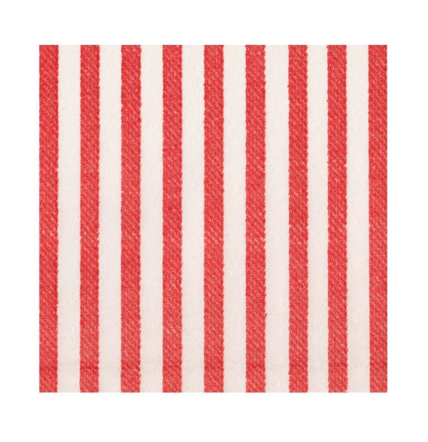 MELOGRANO STRIPE RED-PAPER LINEN Cocktail Napkins