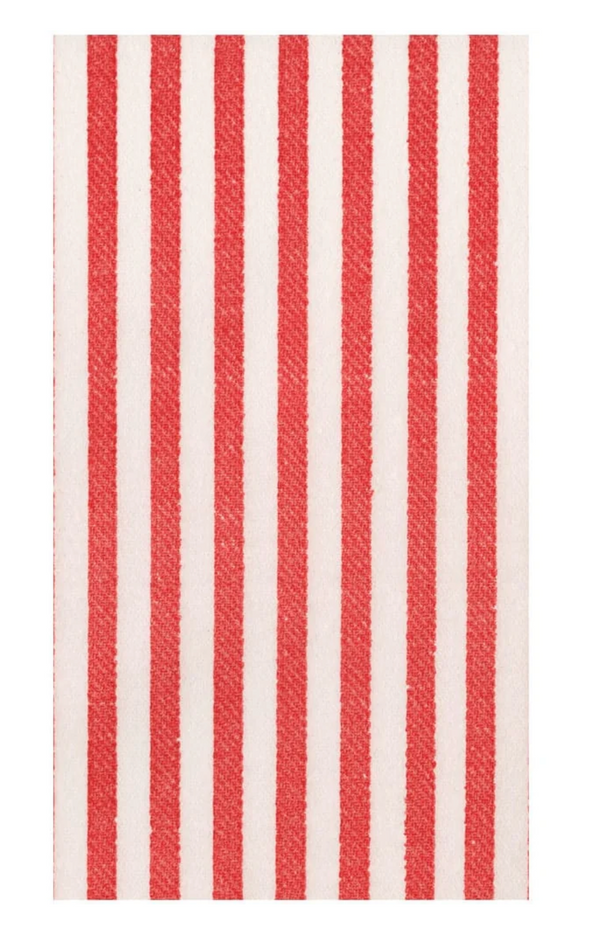 MELOGRANO STRIPE RED-PAPER LINEN Guest Towels