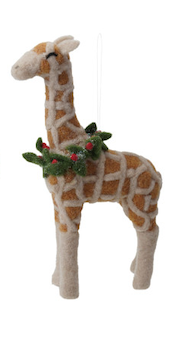 Wool Felt Safari Animal Ornament