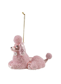 Glass Poodle Ornament with Beads