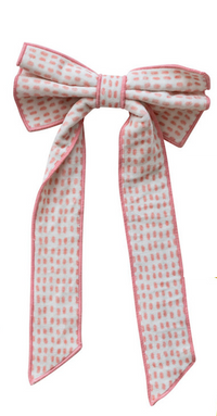 Cotton Velvet Printed Clip-on Bow