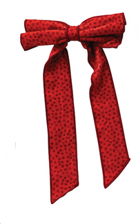 Cotton Velvet Printed Clip-on Bow