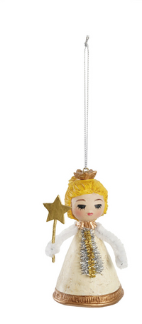 Angel Ornament with Wand & Glitter