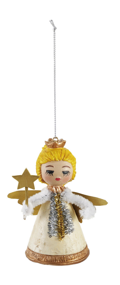 Angel Ornament with Wand & Glitter