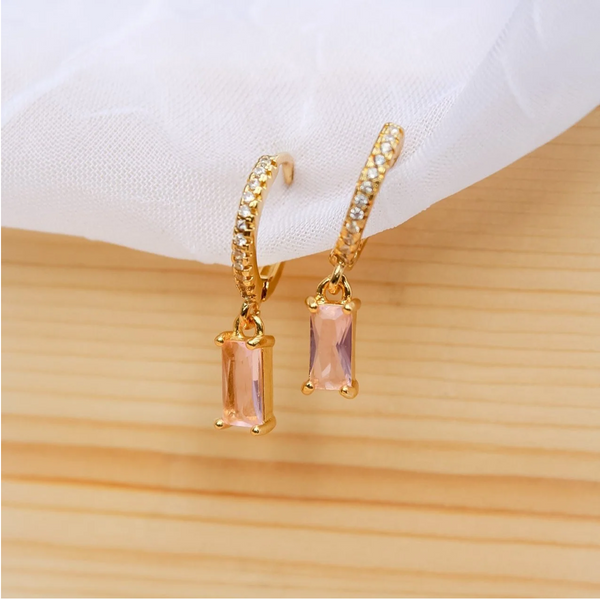 Pink Diamond Huggie Earring