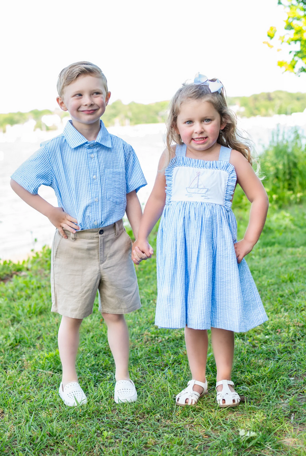 Boys' Seersucker Button Down