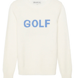 Golf Classic Crewneck Sweater - Ivory with Blue