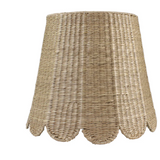 Lampshade for Rechargeable Lamp - Woven Scallop Blue Seagrass