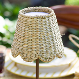 Lampshade for Rechargeable Lamp - Woven Scallop Blue Seagrass