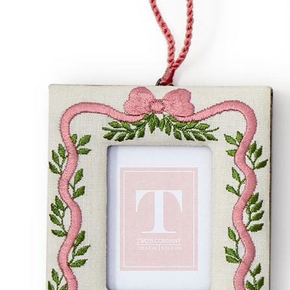 Holiday Memories Embroidered Photo Frame Ornaments