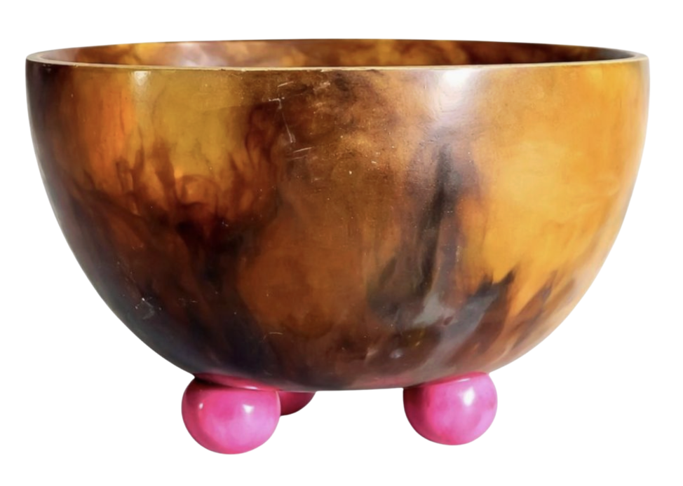 Tortoise Resin Footed Serving Bowl, SumnerEdit