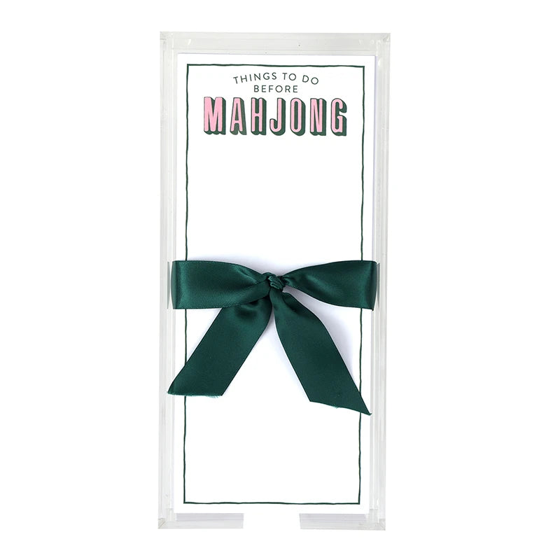 Things To Do Before Mahjong Rectangle Notepaper with Acrylic Tray
